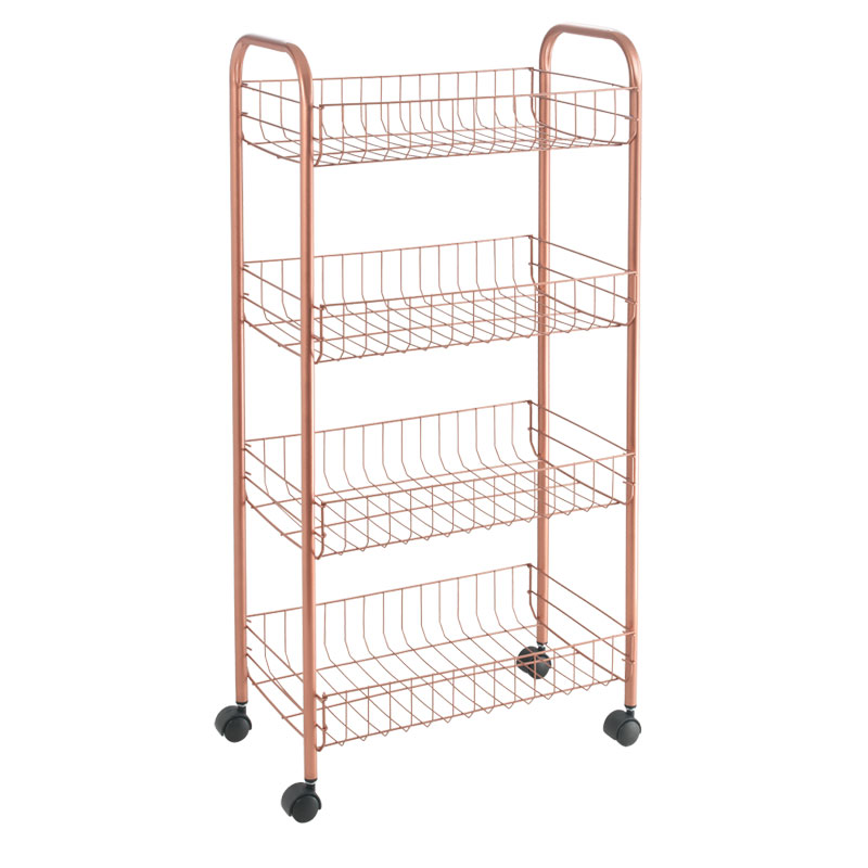 Τρόλει 4 Θέσεων Ascona Polytherm Copper Ροζ-Χρυσό 41x23x84εκ. Metaltex 16-344404 - METALTEX - 16-344404