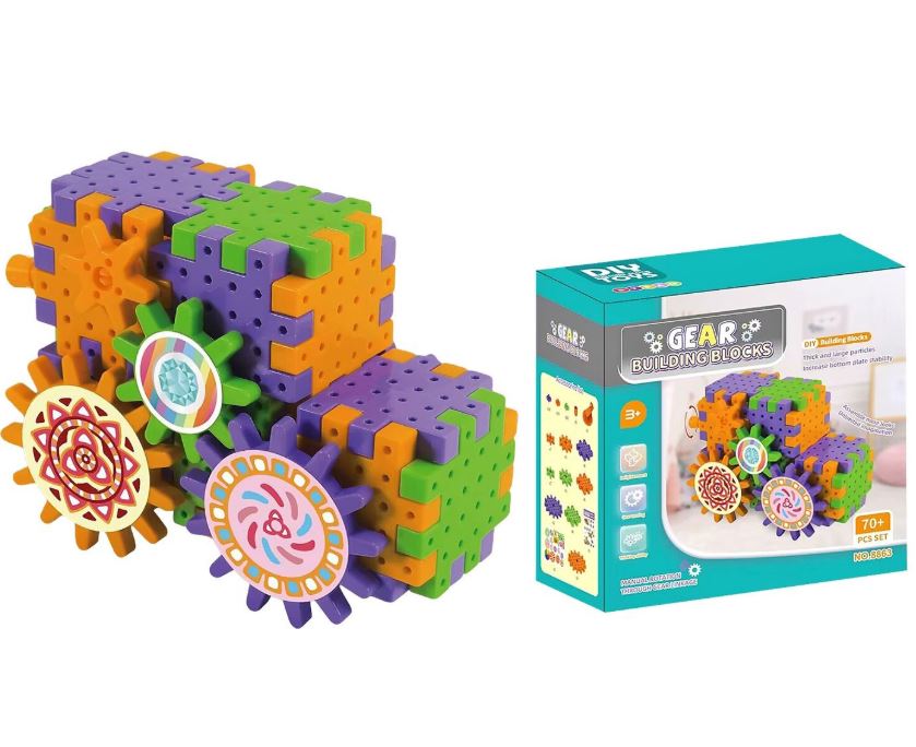 Toy Markt Τουβλάκια 70τμχ Γρανάζια Φορτηγό 19x9x19εκ. Toy Markt 75-438 - Toy Markt - 75-438