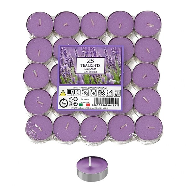 Διακοσμητικά Επιτραπέζια 24home - ΣΗΜΑΝΤΙΚΟ: Σε περίπτωση διαφοράς τιμής από το κατάστημα ισχύει παντα και μόνο η τιμή του καταστήματος Κεριά Ρεσώ Σετ 25τμχ Αρωματικά Λεβάντα Homie 37-432 - H