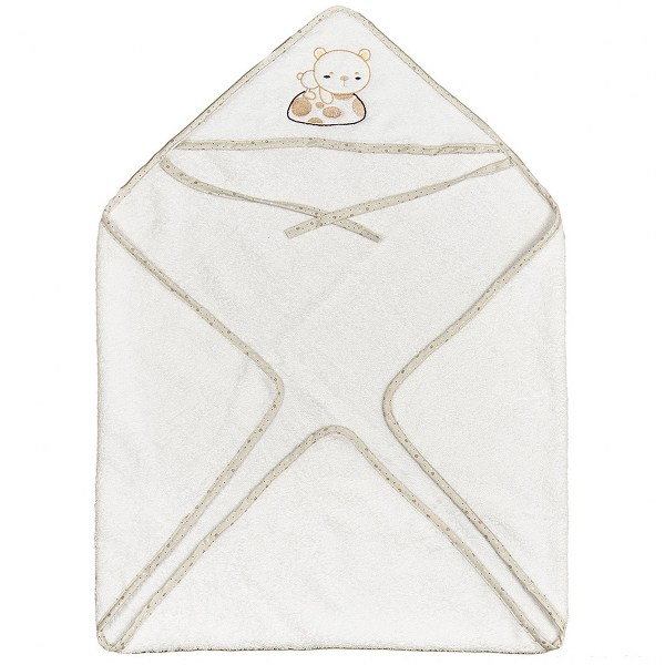Κάπα Βαμβακερή 75x75εκ. Bear Εκρού 40233 (Ύφασμα: Βαμβάκι 100%, Χρώμα: Εκρού , Μέγεθος: Βρεφικό) - Ο Κόσμος του Μωρού - 5205626402336