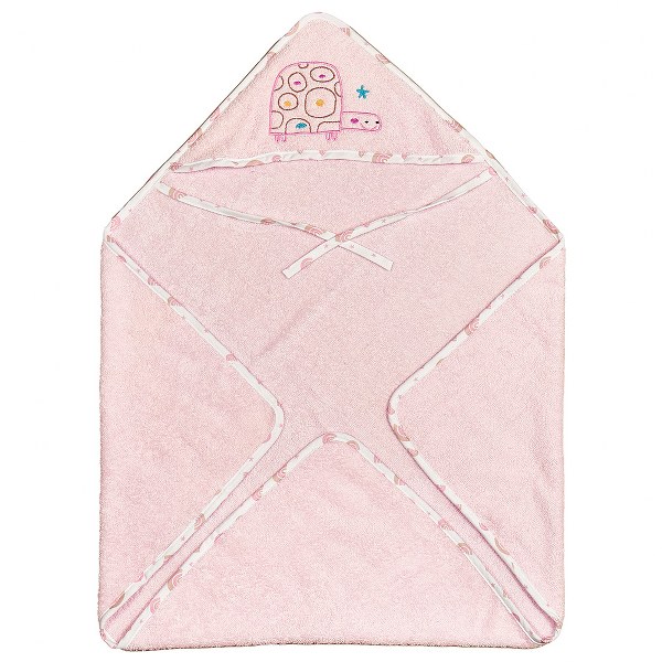 Κάπα Βαμβακερή 75x75εκ. Tortoise Ροζ 40241 (Ύφασμα: Βαμβάκι 100%, Χρώμα: Ροζ, Μέγεθος: Βρεφικό) - Ο Κόσμος του Μωρού - 5205626402411