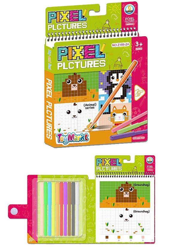 Toy Markt Ζωγραφική Pixel Pictures με 15 Σχέδια&10 Χρώματα 17x2x20εκ. Toy Markt 71-3188 - Toy Markt - 71-3188