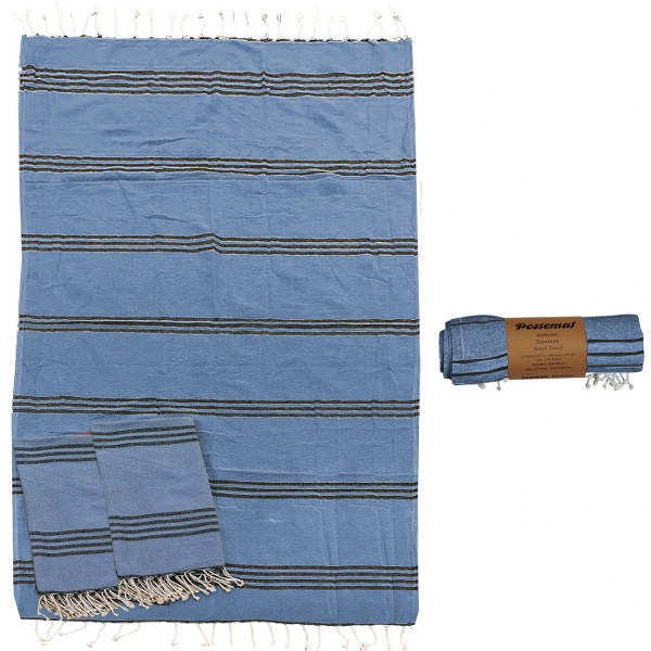 Πετσέτα Θαλάσσης Pestemal Βαμβακερή Blue 90×180εκ. SUMMER tiempo 42-2507 (Ύφασμα: Βαμβάκι 100%, Χρώμα: Μπεζ) – SUMMER tiempo – 42-2507-blue