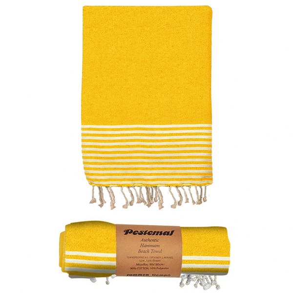Πετσέτα Θαλάσσης Pestemal Βαμβακερή Yellow 90x180εκ. Su