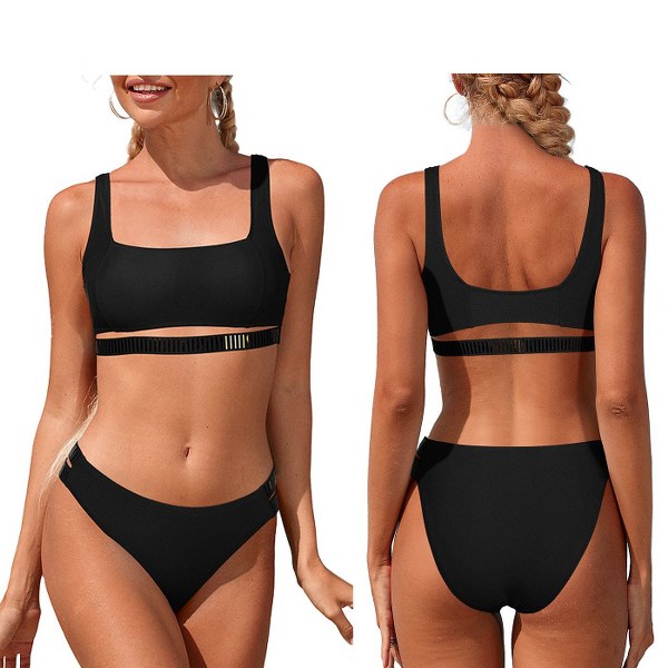 Μαγιό Μπικίνι Surf Top Μαύρο-Χρυσό Nylon-Spandex 42-3053 Extra Large (Χρώμα: Μαύρο, Ύφασμα: 82% Nylon-18% Spandex) - OEM - 42-3053-extra large