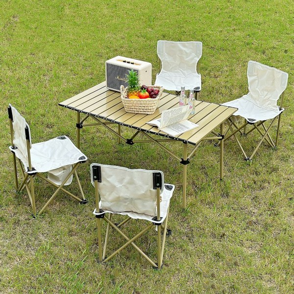 SUMMER tiempo Σετ Κάμπινγκ Πτυσσόμενα Τραπέζι 95x50x55εκ. & 4 Καρέκλες 36x35x59εκ. Summer Tiempo 42-3158 - SUMMER tiempo - 42-3158