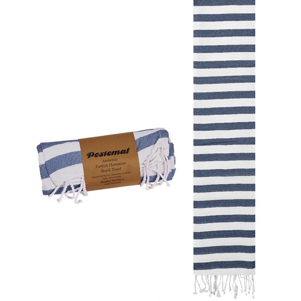 SUMMER tiempo Πετσέτα Θαλάσσης Pestemal Βαμβακερή Dark Blue 90x180εκ. Summer tiempo 42-821 (Ύφασμα: Βαμβάκι 100%, Χρώμα: Μπλε) - SUMMER tiempo - 42-821-dark blue