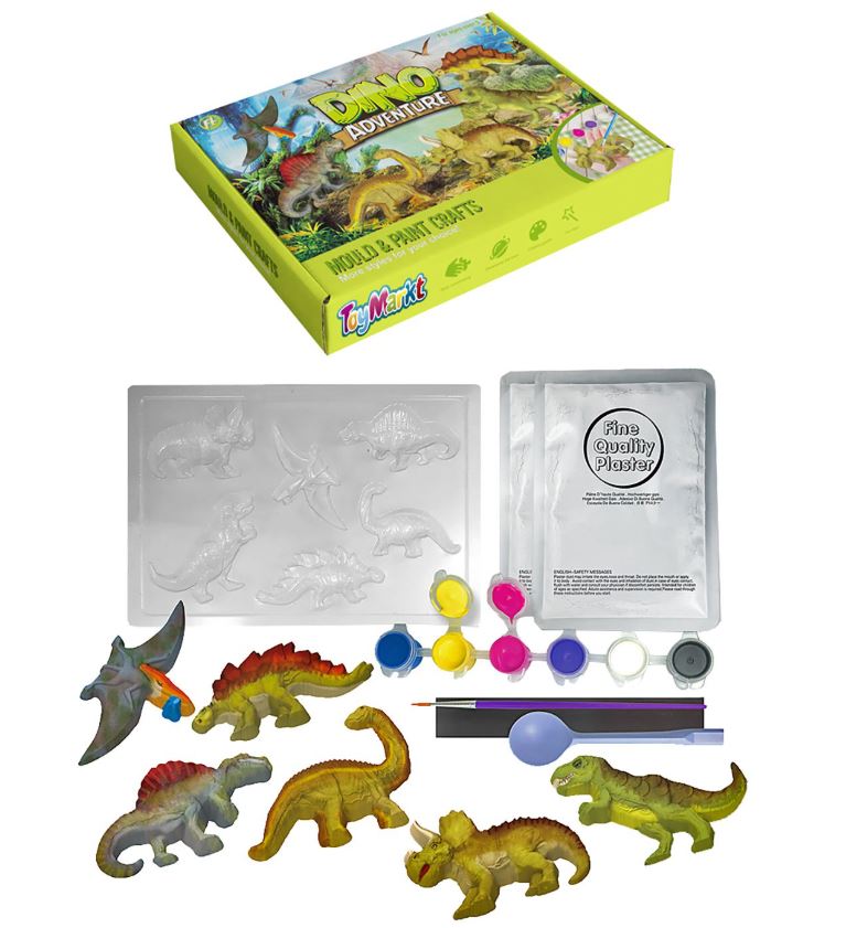 Toy Markt Γύψινα Καλούπια Χρωματισμού Δεινόσαυροι 27x18x5εκ. Toy Markt 71-3275 - Toy Markt - 71-3275
