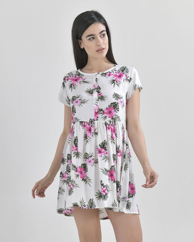Φόρεμα Με Λουλόυδια One Size Ble 5-41-699-0050 (Ύφασμα: Viscose, Χρώμα: Εκρού ) – ble – 5-41-699-0050