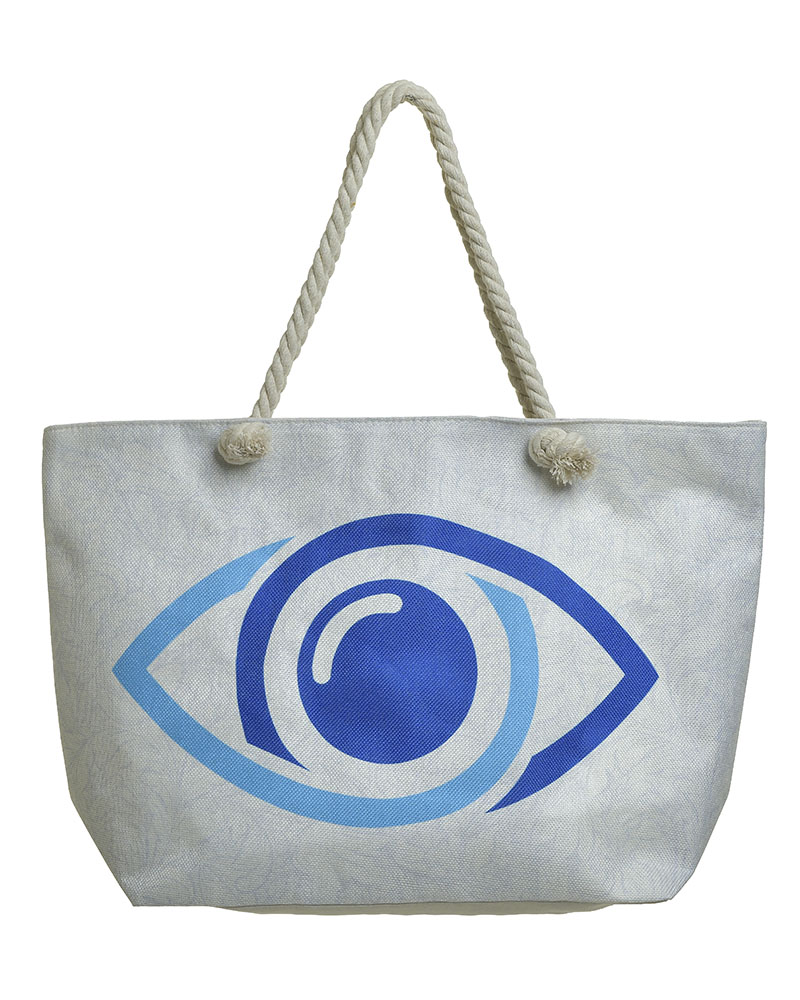 Τσάντα Θαλάσσης Υφασμάτινη Μάτι Λευκή-Μπλε ble 5-42-151-0202 (Χρώμα: Λευκό) – ble – 5-42-151-0202