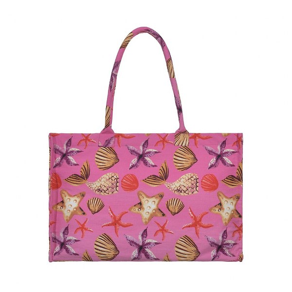 ble Τσάντα Θαλάσσης Polycotton Ροζ Με Κοχύλια ble 5-42-304-0246 (Ύφασμα: 60% Cotton - 40% Polyester, Χρώμα: Ροζ) - ble - 5-42-304-0246