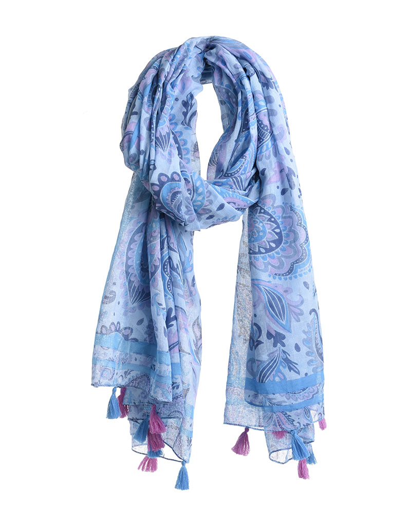 Φουλάρι-Παρεό Βαμβακερό Μπλε-Τυρκουάζ ble 180x100εκ. 5-43-304-0170 (Ύφασμα: Βαμβάκι 100%, Χρώμα: Μπλε) - ble - 5-43-304-0170