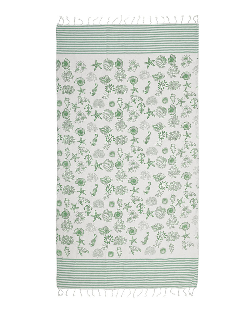 Πετσέτα Θαλάσσης Pestemal Βαμβακερή Πράσινη 90×170εκ. ble 5-46-807-0073 (Ύφασμα: Βαμβάκι 100%, Χρώμα: Πράσινο ) – ble – 5-46-807-0073