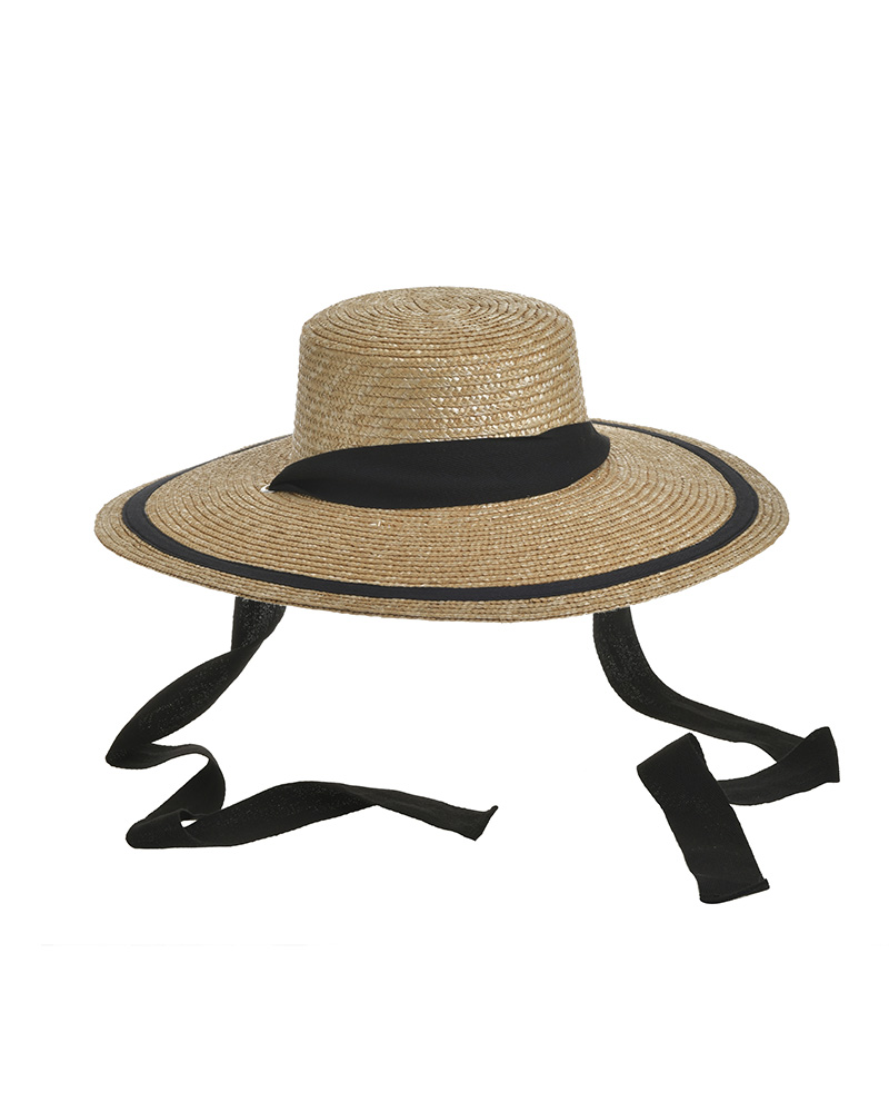 Καπέλο Ψάθινο Μπεζ-Μαύρο ble 44×10εκ. 5-49-151-0363 (Υλικό: Ψάθινο, Χρώμα: Μαύρο) – ble – 5-49-151-0363