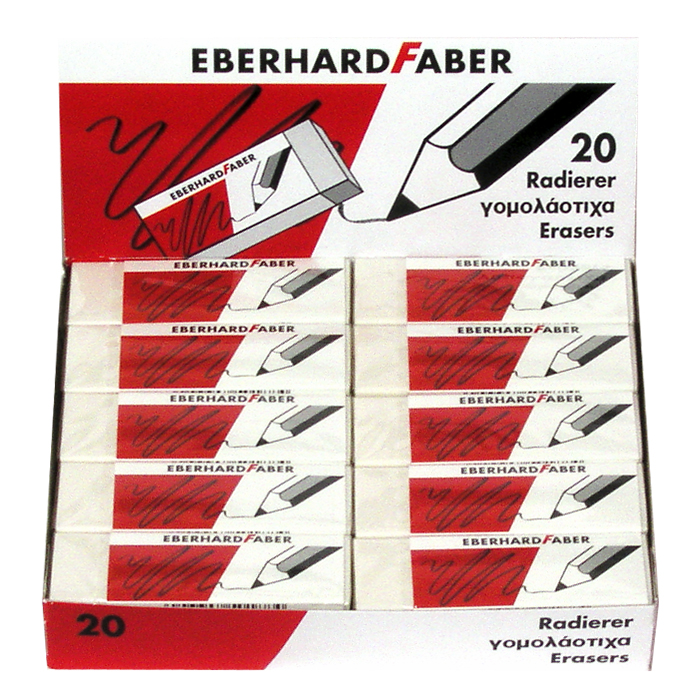 EBERHARD FABER Πακέτο 20τμχ Γόμα Λευκή Faber 50-1557 - EBERHARD FABER - 50-1557