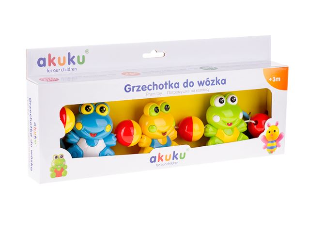 akuku Αλυσίδα Καροτσιού Χρωματιστά Ζωάκια-Βατραχάκι akuku A0353 - akuku - A0353