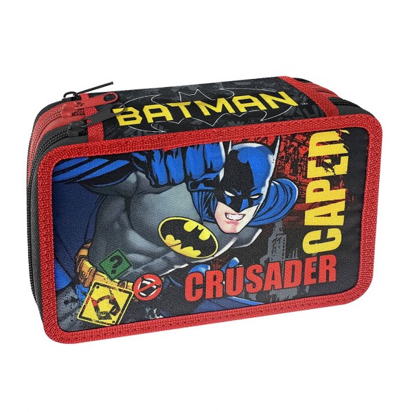 Warner Bros Κασετίνα Τριπλή Γεμάτη Batman 19,5x7x12,5εκ. Warner Bros 50-3118 - Warner Bros - 50-3118