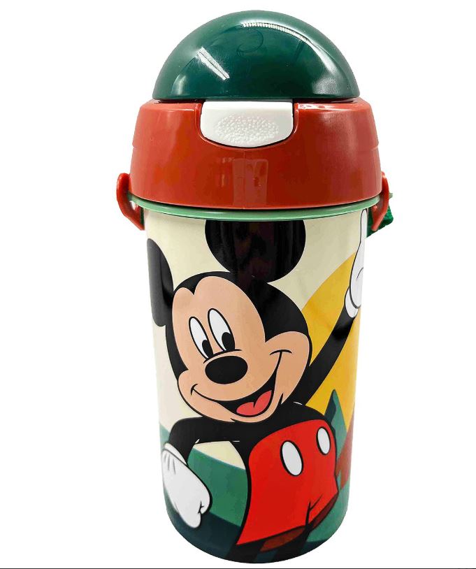 GIM Παγούρι Πλαστικό Με Καλαμάκι Mickey 500ml-8x19εκ. Gim 50-3501 (Υλικό: Πλαστικό) - GIM - 50-3501