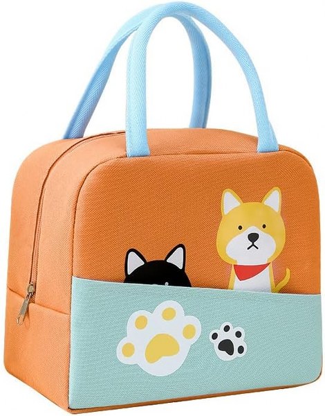 Τσάντα Φαγητού Ισοθερμική Παιδική 7lt Waterproof Oxford Orange Dogs 3D Amber 19x11x23εκ. AM3009-3 (Χρώμα: Πορτοκαλί) – AMBER – AM3009-3