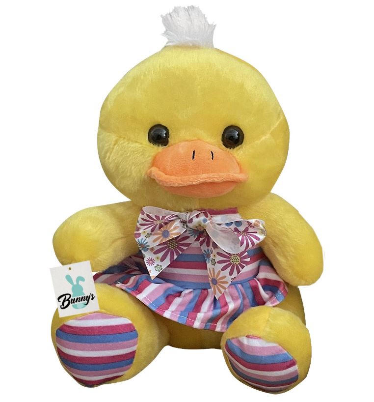 Λούτρινο Παπάκι Με Φόρεμα Κίτρινο 25εκ. 79-242 (Χρώμα: Κίτρινο ) - Bunny's - 79-242-yellow