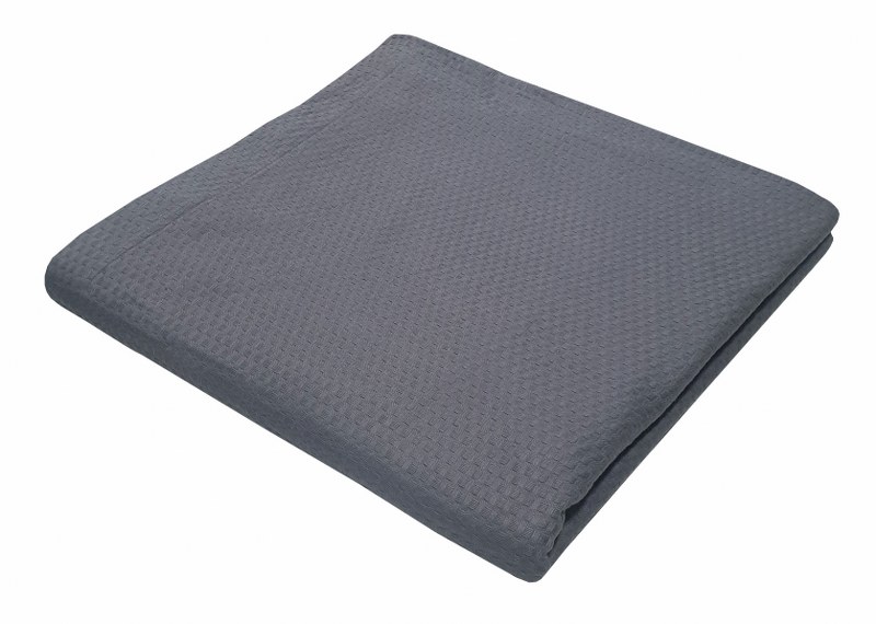 Κουβέρτα Βαμβακερή Πικέ Μονή 170×260εκ. Sanforized Grey (Σετ 4 Τεμάχια) (Ύφασμα: Βαμβάκι 100%, Χρώμα: Γκρι) – OEM – 5201847000800-9