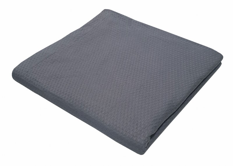 Κουβέρτα Βαμβακερή Πικέ Υπέρδιπλη 240×260εκ. Sanforized Grey (Σετ 4 Τεμάχια) (Ύφασμα: Βαμβάκι 100%, Χρώμα: Γκρι) – OEM – 5201847000820-9