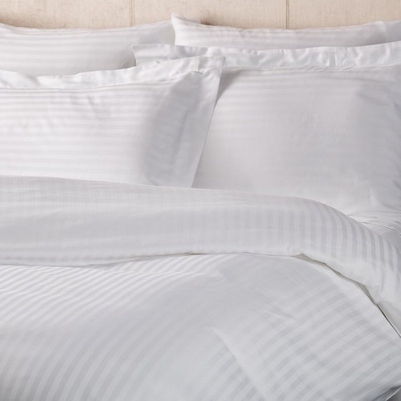 OEM Σεντόνι 240x285εκ. 100% Βαμβάκι 240TC Με Ρίγα 1cm Luxury Line Satin Stripe (Σετ 6 Τεμάχια) (Ύφασμα: Βαμβάκι 100%, Χρώμα: Λευκό) - OEM - 5201847003147
