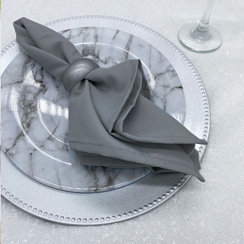 Πετσέτα Φαγητού 50×50εκ. Polyester Plain Line Silver (Σετ 24 Τεμάχια) (Ύφασμα: Polyester, Χρώμα: Γκρι) – OEM – 5201847012408-1