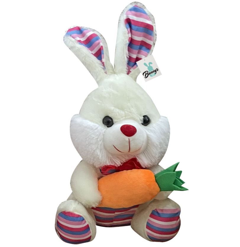 Λούτρινο Λαγουδάκι Με Καρότο Εκρού 25εκ. 79-238 (Χρώμα: Εκρού ) - Bunny's - 79-238-ekrou