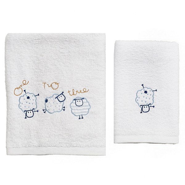 Ο Κόσμος του Μωρού Σετ Πετσέτες 2τμχ Μπεμπέ Βαμβακερές Sheep Σιέλ 57592 (Ύφασμα: Βαμβάκι 100%, Χρώμα: Σιέλ) - Ο Κόσμος του Μωρού - 5205626575924
