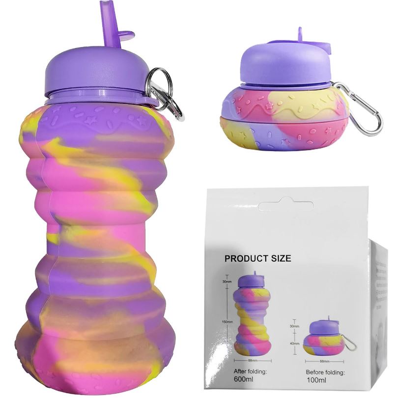 Homie Παγούρι Σιλικόνης Πτυσσόμενο Πολύχρωμο 600ml Homie 80-2153 (Υλικό: Σιλικόνη) - Homie - 80-2153