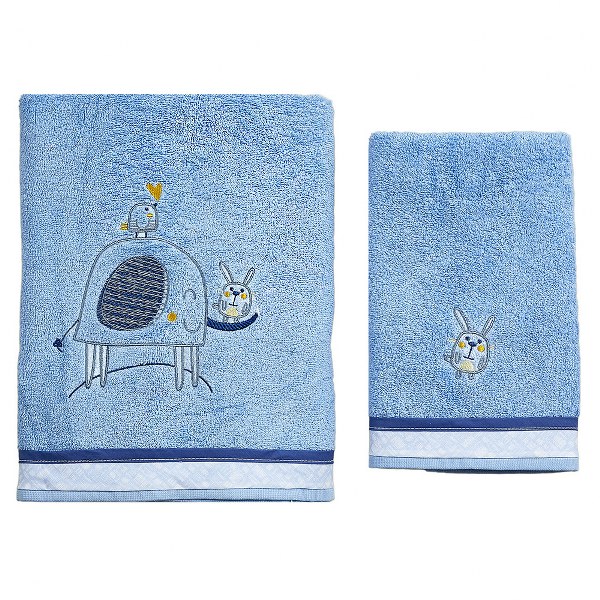 Ο Κόσμος του Μωρού Σετ Πετσέτες 2τμχ Μπεμπέ Βαμβακερές Elephant Σιέλ 59022 (Ύφασμα: Βαμβάκι 100%, Χρώμα: Σιέλ) - Ο Κόσμος του Μωρού - 5205626590224