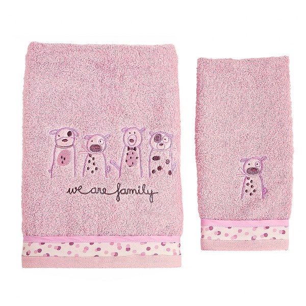 Σετ Πετσέτες 2τμχ Μπεμπέ Βαμβακερές Family Pink 59061 (Ύφασμα: Βαμβάκι 100%, Χρώμα: Ροζ) - Ο Κόσμος του Μωρού - 59061