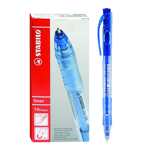 Stabilo Στυλό Με Κουμπί Blue Ballpoint Stabilo 60-679 (Σετ 10 Τεμάχια) (Χρώμα: Μπλε) - Stabilo - 60-679