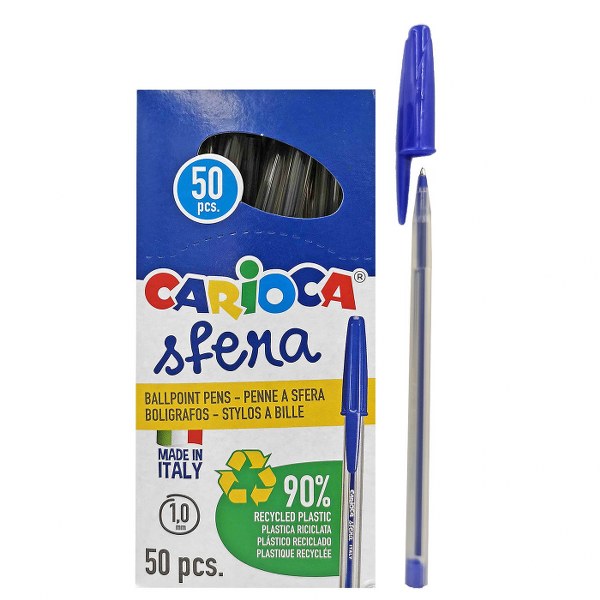 CARIOCA Στυλό Sfera Blue Ballpoint Carioca 60-798 (Σετ 50 Τεμάχια) (Χρώμα: Μπλε) - CARIOCA - 60-798-blue