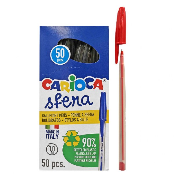 Στυλό Sfera Red Ballpoint Carioca 60-798 (Σετ 50 Τεμάχια) (Χρώμα: Κόκκινο) - CARIOCA - 60-798-red