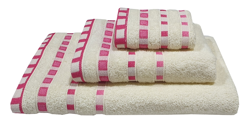 Πετσέτα Βαμβακερή Ζακάρ Σώματος 70x140εκ. Cream-Coral 7000013-12 (Ύφασμα: Βαμβάκι 100%, Χρώμα: Κοραλί , Μέγεθος: Σώματος) - KOMVOS HOME - 7000013-12