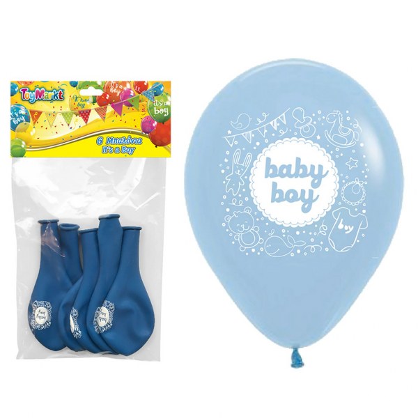 ΜΠΑΛΛΟΝΙΑ 12″ 6ΤΕΜ IT’S A BOY 30cm ToyMarkt 911265 71-1245