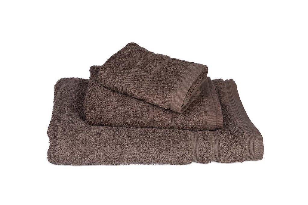 Σετ Πετσέτες 3τμχ Βαμβακερές Brown 7111811-2 (Ύφασμα: Βαμβάκι 100%, Χρώμα: Καφέ, Μέγεθος: Σετ) - KOMVOS HOME - 7111811-2
