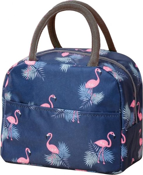 Τσάντα Φαγητού Ισοθερμική 5lt Oxford Blue Flamingo Amber 19x13x22εκ. AM3001-10 (Χρώμα: Μπλε) – AMBER – AM3001-10