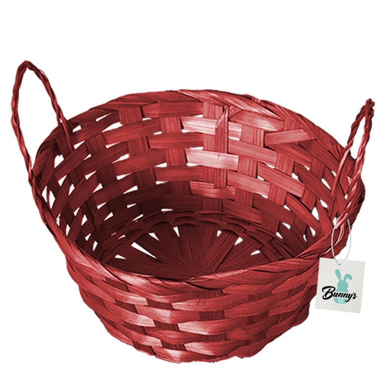 Πασχαλινό Διακοσμητικό Καλάθι Bamboo Κόκκινο 18x9εκ. Bunny's 73-1466 (Υλικό: Bamboo, Χρώμα: Κόκκινο) - Bunny's - 73-1466-red