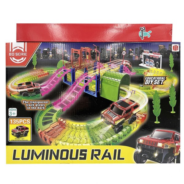 Λαμπάδα Αυτοκινητόδρομος Φωσφορίζει με Γέφυρα Luminous Rail 39x7x27εκ. Bunny's 73-2228 - Bunny's - 73-2228