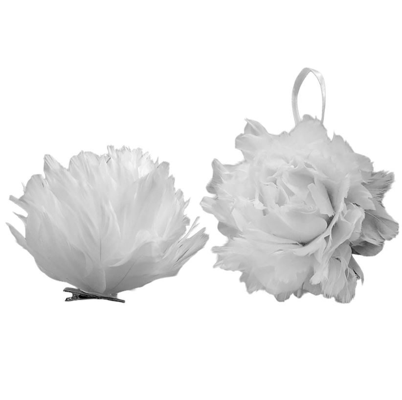 Χριστουγεννιάτικο Στολίδι Κρεμαστό Λουλούδι Με Φτερά & 