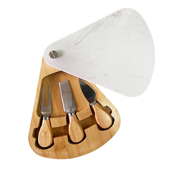 Διακοσμητικά και αξεσουαρ κουζίνας 24home - ΣΗΜΑΝΤΙΚΟ: Σε περίπτωση διαφοράς τιμής από το κατάστημα ισχύει παντα και μόνο η τιμή του καταστήματος Πλατώ-Δίσκος Κοπής Τυριών Σετ 4τμχ Bamboo-Κεραμικό ESPI