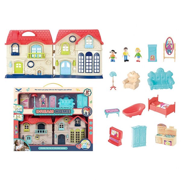 Toy Markt Σπιτάκι Dream Home Με Έπιπλα, Φως Και Μουσική Σε Κουτί 41x6x33εκ. Toy Markt 77-1235 - Toy Markt - 77-1235