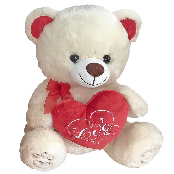 Toy Markt Αρκουδάκι Λούτρινο Λευκό Με Καρδιά 30εκ. Toy Markt 79-499 (Χρώμα: Λευκό) - Toy Markt - 79-499-white