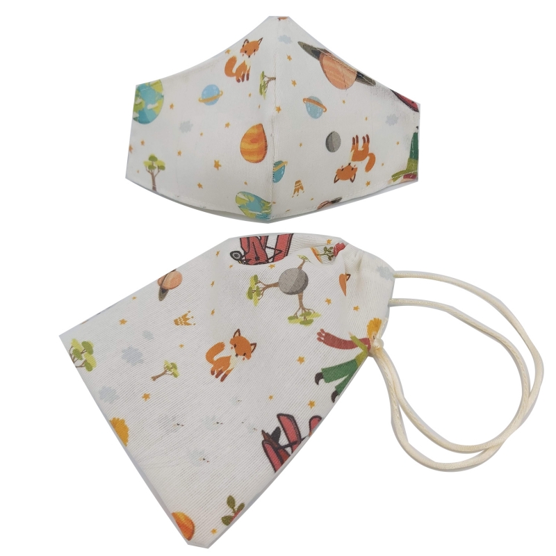 Παιδική Μάσκα Προσώπου Με Πουγκί Φύλαξης (Ύφασμα: Βαμβάκι 100%) - OEM - 1823CHILDMASK-6