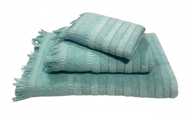 Σετ Πετσέτες 3τμχ Βαμβακερές Ζακάρ Franja Mint 24-799 (