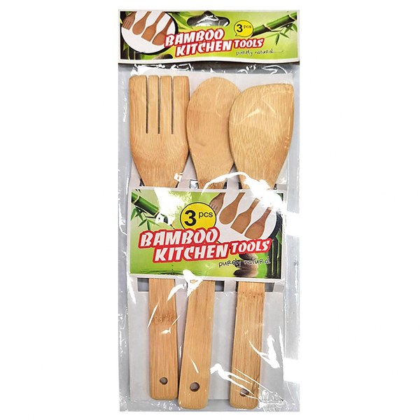 Κουτάλες Σετ 3τμχ Bamboo 28εκ. Homie 80-2113 (Υλικό: Bamboo) - Homie - 80-2113