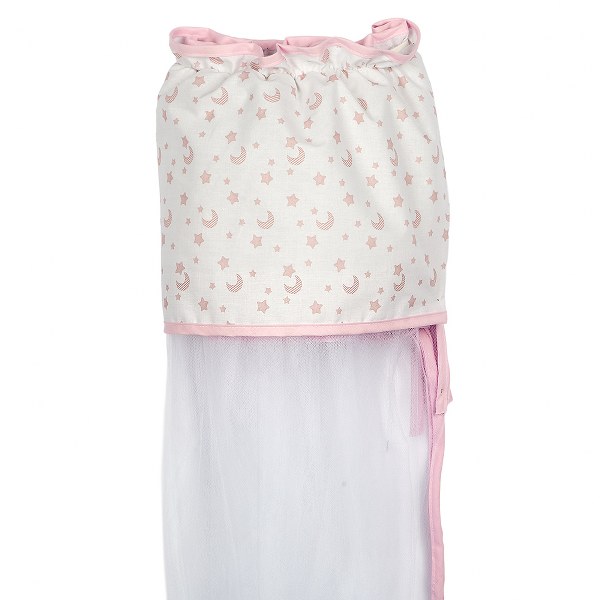Κουνουπιέρα Κρεβατιού Nylon-Βαμβακερή 180x540εκ. Fly Me Pink 80201 (Ύφασμα: Βαμβάκι 100%, Υλικό: Nylon, Χρώμα: Λευκό) - Ο Κόσμος του Μωρού - 80201